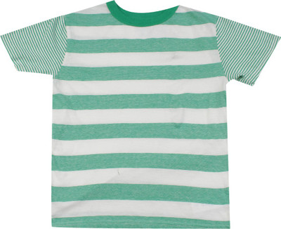

The Children's Place Boys Striped Cotton T Shirt(Green, Pack of 1, 1095