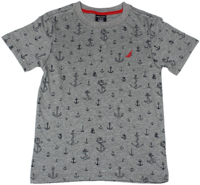 

Nautica Boys Printed T Shirt(Grey, Pack of 1, 50