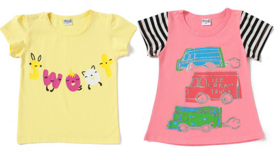 

Camey Girls Printed Lycra T Shirt(Multicolor, Pack of 2, Multi