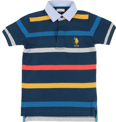 

US Polo Kids Boys Solid Cotton T Shirt, Dk. blue