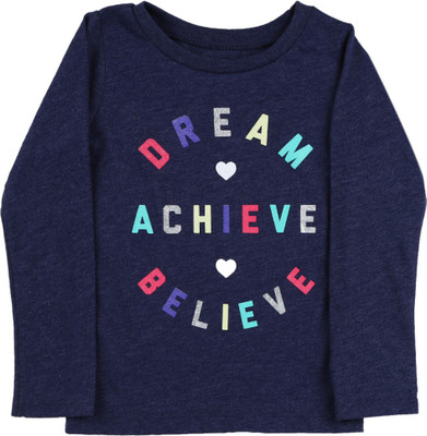 

Carter's Girls Printed Cotton Polyester Blend T Shirt(Blue, Pack of 1, Navy