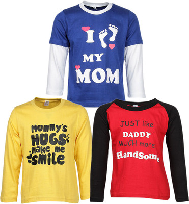 

Gkidz Boys Printed Cotton T Shirt(Multicolor, Pack of 3