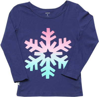 

Carter's Girls Printed Cotton T Shirt(Dark Blue, Pack of 1, Navy (400)