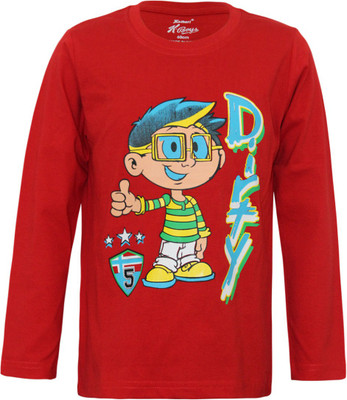 

Kothari Boys Printed Cotton T Shirt(Red, Pack of 1