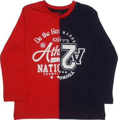 

United Colors of Benetton Boys Printed Cotton T Shirt(Red, Pack of 1, 901