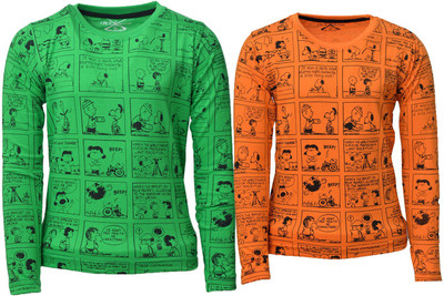 

Crux & Hunter Boys Printed Cotton T Shirt(Multicolor, Pack of 2