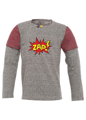 

Insta Fab Boys Solid Cotton T Shirt(Grey, Pack of 1
