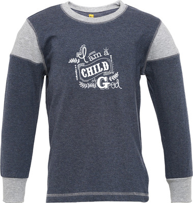 

Insta Fab Boys Solid Cotton T Shirt(Light Blue, Pack of 1