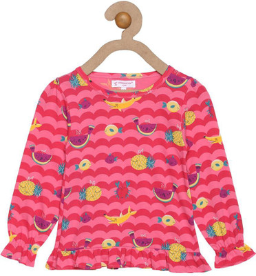 

Hypernation Girls Printed Cotton T Shirt(Multicolor, Pack of 1, Multi