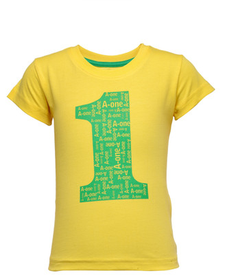 

NO.99 Boys Printed Cotton T Shirt(Yellow, Pack of 1