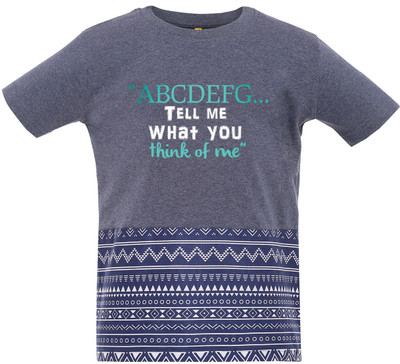 

Insta Fab Boys Printed Cotton T Shirt(Blue, Pack of 1