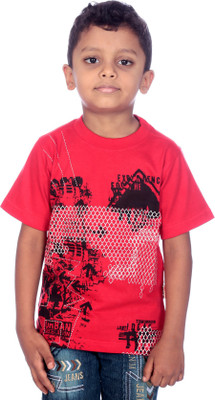 

Johnson Boys Printed Cotton T Shirt(Red, Pack of 1