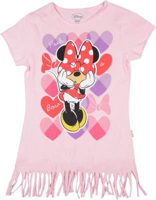 

Mickey & Friends Girls Printed Cotton T Shirt(Pink, Pack of 1