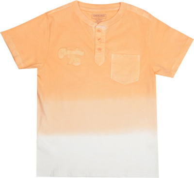 Cherokee Kids Boys Solid Cotton T Shirt(Orange, Pack of 1