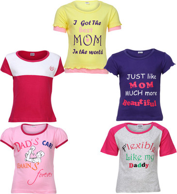 

Gkidz Girl's Casual Cotton Top(Pack of 5