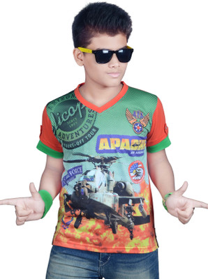 

Mayur Original Boys Graphic Print Cotton Polyester Blend T Shirt(Red, Pack of 1