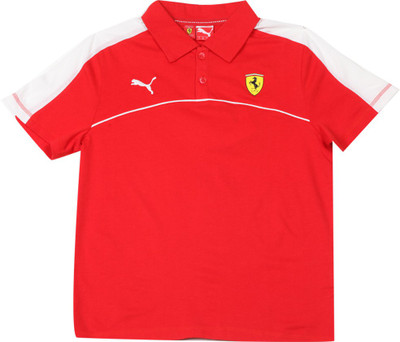 

Puma Boys Solid Cotton T Shirt(Red, Pack of 1, Rosso corsa