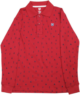 

612 League Boys Printed Cotton T Shirt(Red, Pack of 1