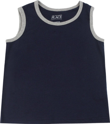 

The Children's Place Boys Solid Cotton T Shirt(Blue, Pack of 1, Iv
