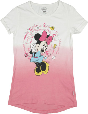 

Mickey & Friends Girls Graphic Print Cotton T Shirt(White