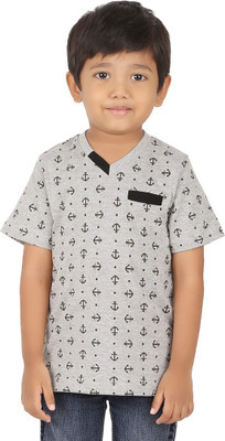 

Last Bench Boys Printed T Shirt(Grey, Pack of 1, Grey melange
