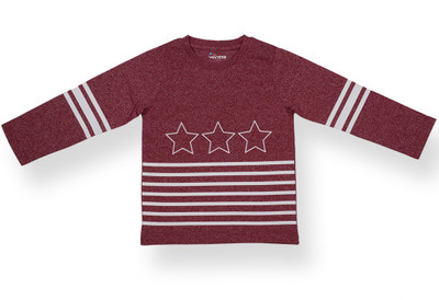 

Ventra Boys Striped Cotton Polyester Blend T Shirt(Maroon, Pack of 1, Burgundy