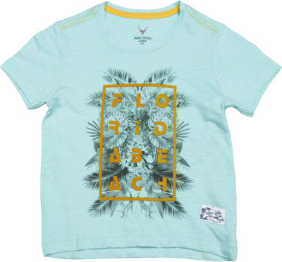 

Allen Solly Junior Boys Printed Cotton T Shirt(Blue, Pack of 1, Mint blue