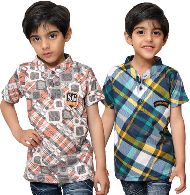 

Crux & Hunter Boys Printed Cotton T Shirt(Multicolor, Pack of 2