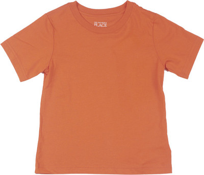 

The Children's Place Boys Solid Cotton T Shirt(Orange, Pack of 1, Qp