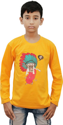 

Kothari Boys Printed Cotton T Shirt(Yellow, Pack of 1