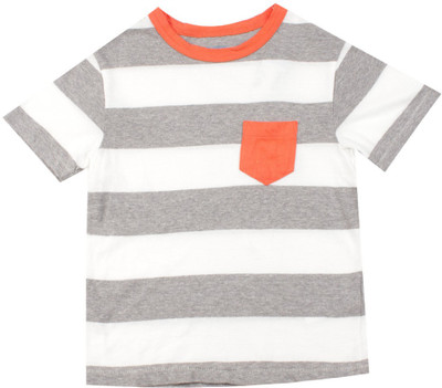 

The Children's Place Boys Striped Cotton T Shirt(White, Pack of 1, 1137