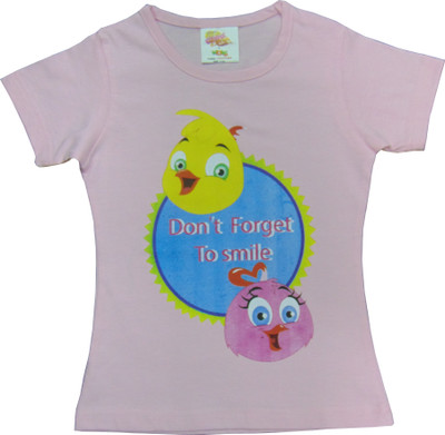 

Eena Meena Deeka Girls Printed Cotton T Shirt(Pink, Pack of 1