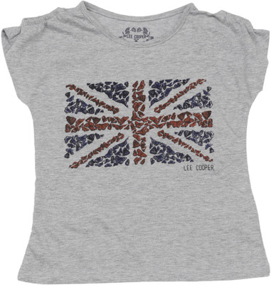 

Lee Cooper Juniors Girls Printed Cotton T Shirt(Grey, Pack of 1, Grey melange