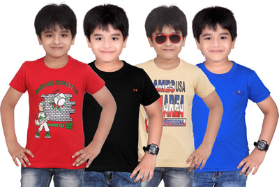 

Dongli Boys Solid T Shirt(Multicolor, Pack of 4)