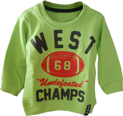 

NammaBaby Boys & Girls Self Design Cotton T Shirt(Green, Pack of 1