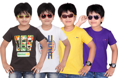

Dongli Boys Solid T Shirt(Multicolor, Pack of 4)