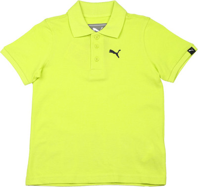 

Puma Boys Printed Cotton T Shirt(Light Green, Pack of 1, Sulphur spring-peacoat