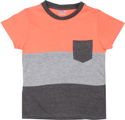 

People Boys Solid Cotton T Shirt(Multicolor, Pack of 1, Grey