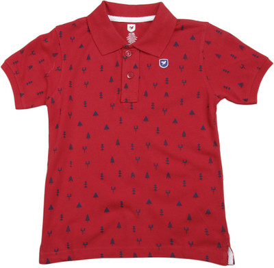 

612 League Boys Solid Cotton T Shirt(Red, Pack of 1
