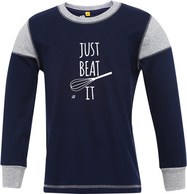 

Insta Fab Boys Solid Cotton T Shirt(Blue, Pack of 1