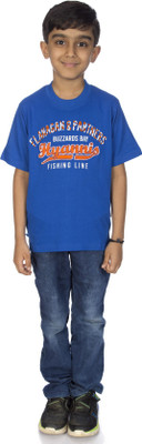 

Johnson Boys Printed Cotton T Shirt(Blue, Pack of 1