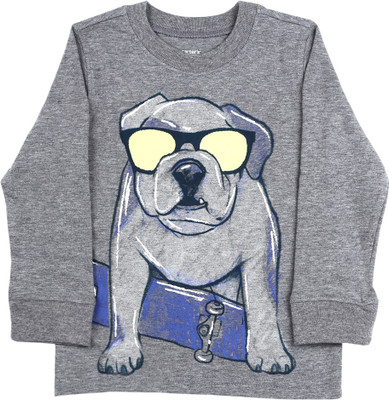 

Carter's Boys Graphic Print Cotton T Shirt(Grey, Pack of 1, Gray
