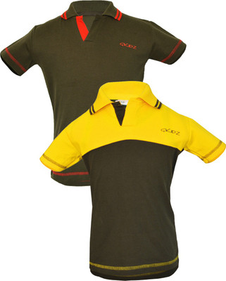 Gkidz Boys Solid Cotton T Shirt(Dark Green, Pack of 2) Flipkart