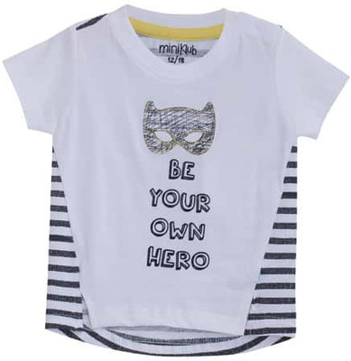 

FS Mini Klub Boys Printed Cotton T Shirt(White, Pack of 1