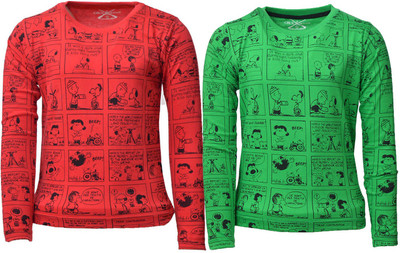

Crux & Hunter Boys Printed Cotton T Shirt(Multicolor, Pack of 2