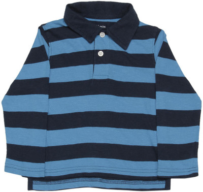 

The Children's Place Boys Striped Cotton T Shirt(Blue, Pack of 1, 1049