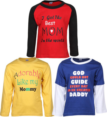 

Gkidz Boys Printed Cotton T Shirt(Multicolor, Pack of 3