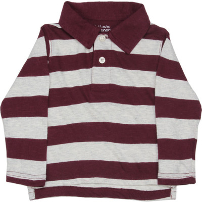 

The Children's Place Boys Striped Cotton T Shirt(Maroon, Pack of 1, 7r