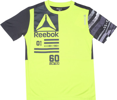

REEBOK Boys Printed Polyester T Shirt(Yellow, Pack of 1, Heryel