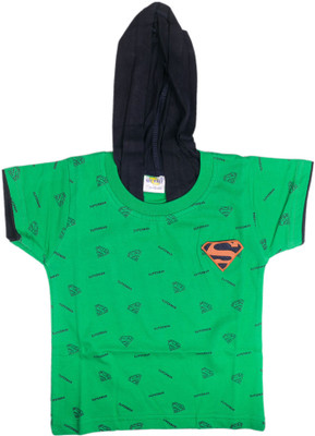 

Natkhat Boys Printed Cotton T Shirt(Green, Pack of 1